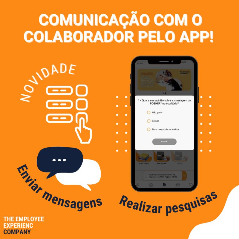 Nova ferramenta de comunicação com os colaboradores no app da POSHER