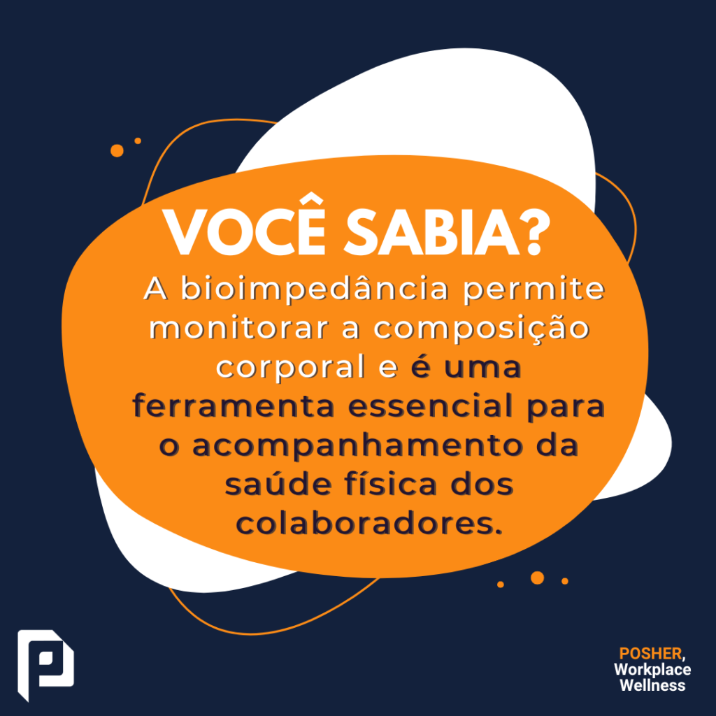 VOCÊ SABIA que a bioimpedância é uma ferramenta essencial para o acompanhamento da saúde física no ambiente de trabalho? A técnica permite monitorar a composição corporal, como percentual de gordura, massa muscular, água corporal e até a taxa metabólica, proporcionando uma visão completa sobre o estado de saúde dos colaboradores. Estudos demonstram que o monitoramento regular desses indicadores pode ajudar na prevenção de doenças relacionadas ao sedentarismo e incentivar hábitos mais saudáveis. Empresas que promovem o bem-estar por meio de ações como Pit Stop de Saúde, incluindo medição de bioimpedância, criam ambientes de trabalho mais saudáveis e produtivos. Cuidar da saúde é cuidar do futuro da sua empresa! POSHER, The Employee Experience Company.