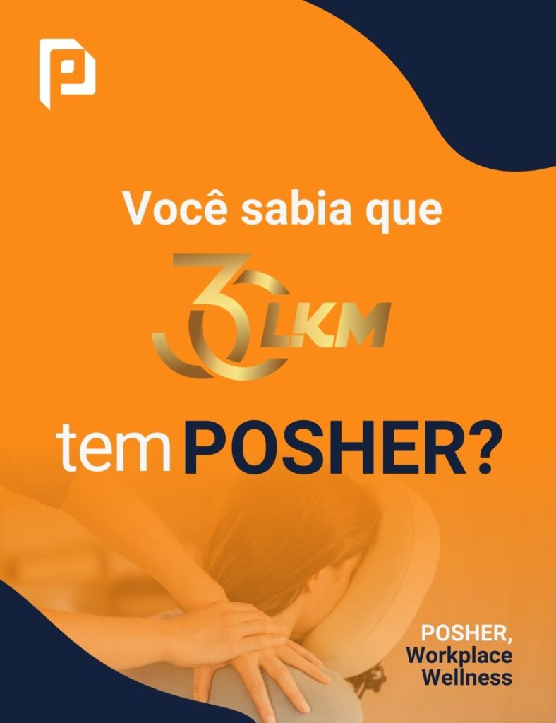A @lkmtecnologia , referência em transformação digital, inovação e compliance, também investe no bem-estar do seu time. Para isso, conta com a POSHER, que leva tecnologia e cuidado para dentro das empresas com quick massage mensal in company - um alívio para as tensões e o estresse do dia a dia. POSHER, Workplace Wellness.