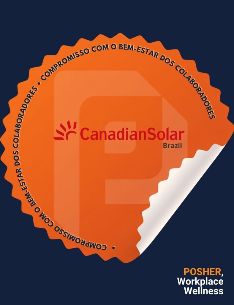 Cuidar do colaborador é uma parte importante da estratégia da @canadiansolar_br. O Selo Bem-Estar POSHER reconhece as empresas que colocam as pessoas no centro de sua equação. POSHER, bem-estar in company, presente em mais de 2000 empresas e em 100 cidades.